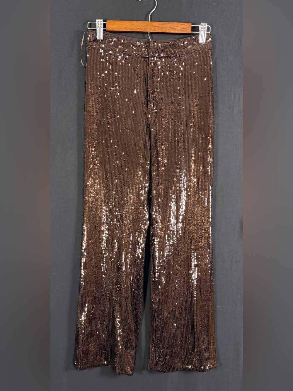 Banana Republic Brown Sequin Wide-Leg Pants